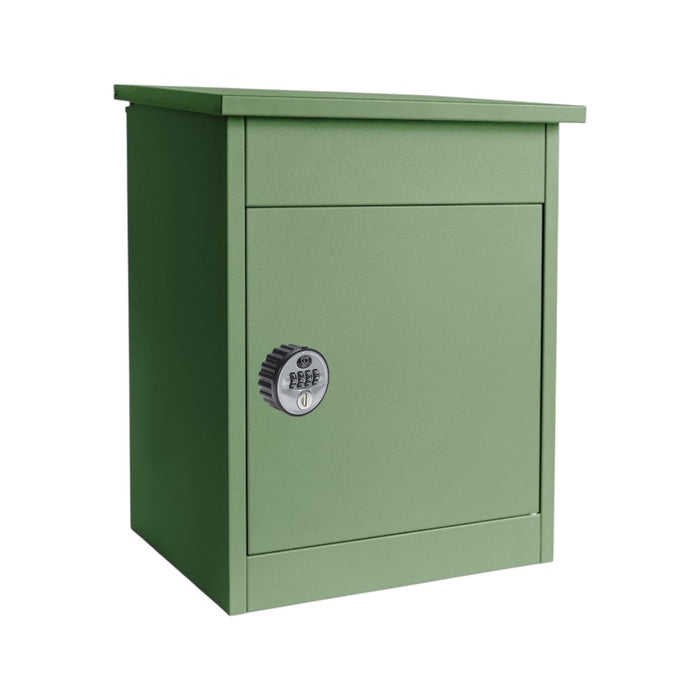 Compact External Wall Mounted Parcel Box for House - Pale Green with Combination Lock