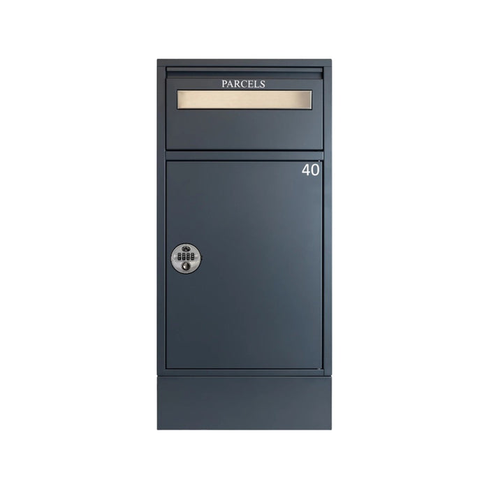 Letter and Parcel Box for Flats and Offices - Starling single with base - Anthracite Grey - Combination Lock