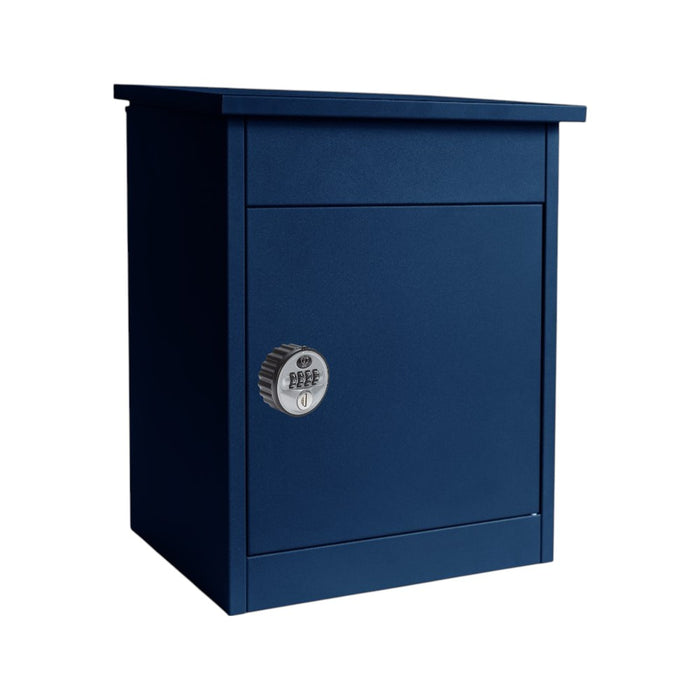 Modern Outdoor Lockable Wall Mounted Parcel Box Oxford Blue with Combination Lock