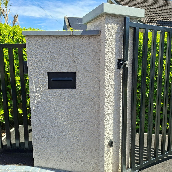 Through the Wall Post Box Cast Aluminium Rolle-Nero