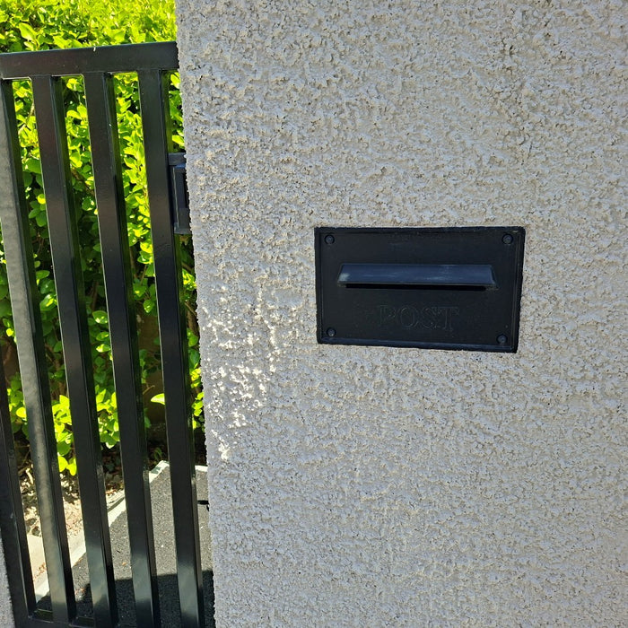 Through the Wall Post Box Cast Aluminium Rolle-Nero