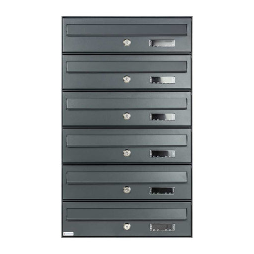 Apartment Post Boxes Communal Anthracite Grey RAL 7016 MTZ Urban Easy - Letterbox Supermarket