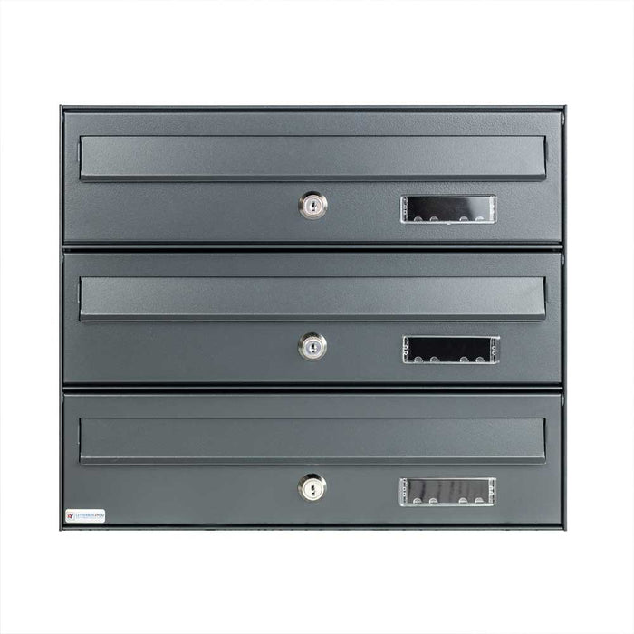 Apartment Post Boxes Communal Anthracite Grey RAL 7016 MTZ Urban Easy - Letterbox Supermarket