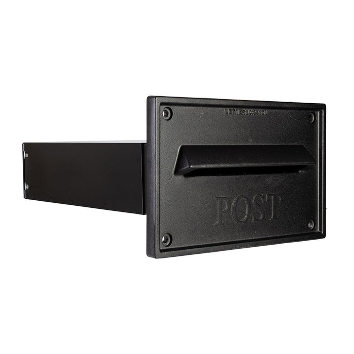 LBD - 042 Nero – Premium Through - The - Wall Letterbox with UK - Made Front Plate - Letterbox Supermarket