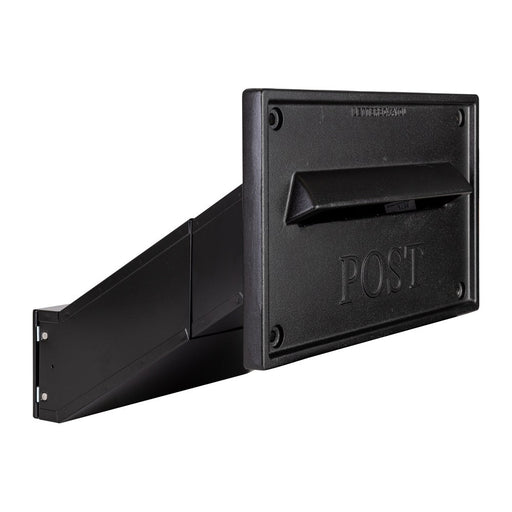 LDD - 042 Nero Through The Wall Letterbox with UK - Made Cast Aluminium Front Plate - Letterbox Supermarket