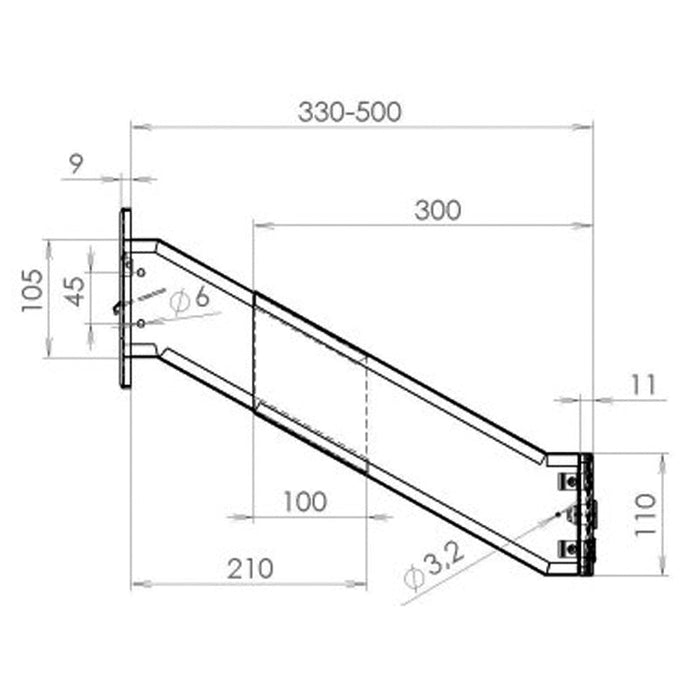 Built In Post Box Telescopic Powder Coated LDD-042 - Letterbox Supermarket