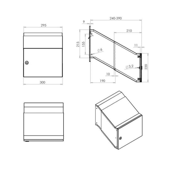 Built In Post Box Telescopic Stainless Steel LDD-241 - Letterbox Supermarket