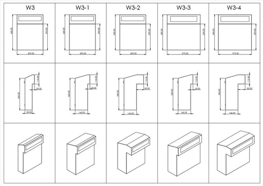 Outdoor Post Box for Gates and Fence Mounting Rear Access Lockable W3-2 - Letterbox Supermarket