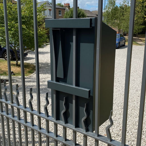 Outdoor Post Box Railing Vertical Mounted Rear Access W3-7 - Letterbox Supermarket