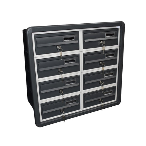 Recess Mounted Letterboxes for Flats Tocco Di Italia Modular 270 Anthracite Grey - Letterbox Supermarket