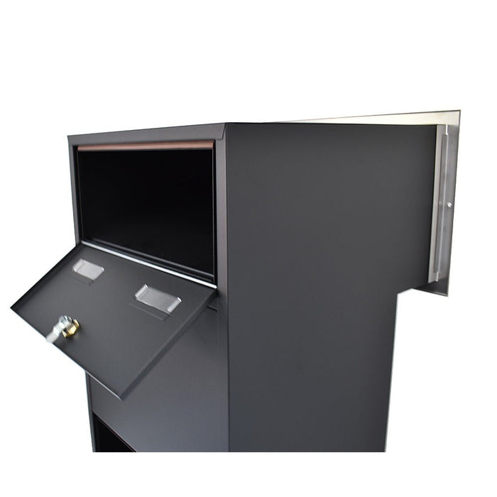 Through The Wall Parcel Box Stainless Steel Front with Integrated Letterbox for Single Brick Walls Sierra - Letterbox Supermarket