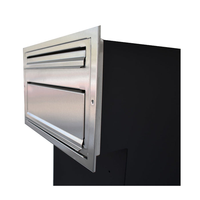 Through The Wall Parcel Box Stainless Steel Front with Integrated Letterbox for Single Brick Walls Sierra - Letterbox Supermarket