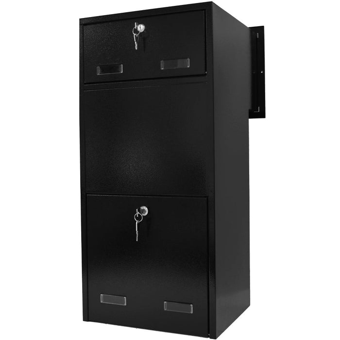 Through The Wall Parcel Box Stainless Steel Front with Integrated Letterbox for Single Brick Walls Sierra - Letterbox Supermarket