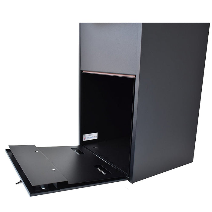 Through The Wall Parcel Box Stainless Steel Front with Integrated Letterbox for Single Brick Walls Sierra - Letterbox Supermarket