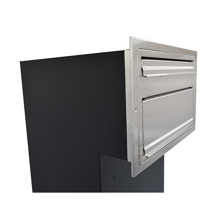 Through The Wall Parcel Box Stainless Steel Front with Integrated Letterbox for Single Brick Walls Sierra - Letterbox Supermarket