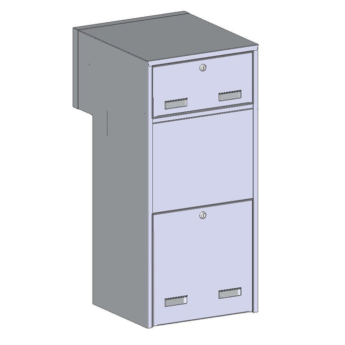 Through The Wall Parcel Box Stainless Steel Front with Integrated Letterbox for Single Brick Walls Sierra - Letterbox Supermarket