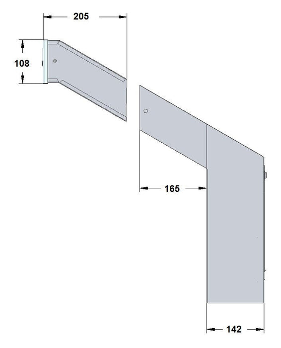 Through the Wall Post Box Cast Aluminium Rolle-Nero - Letterbox Supermarket