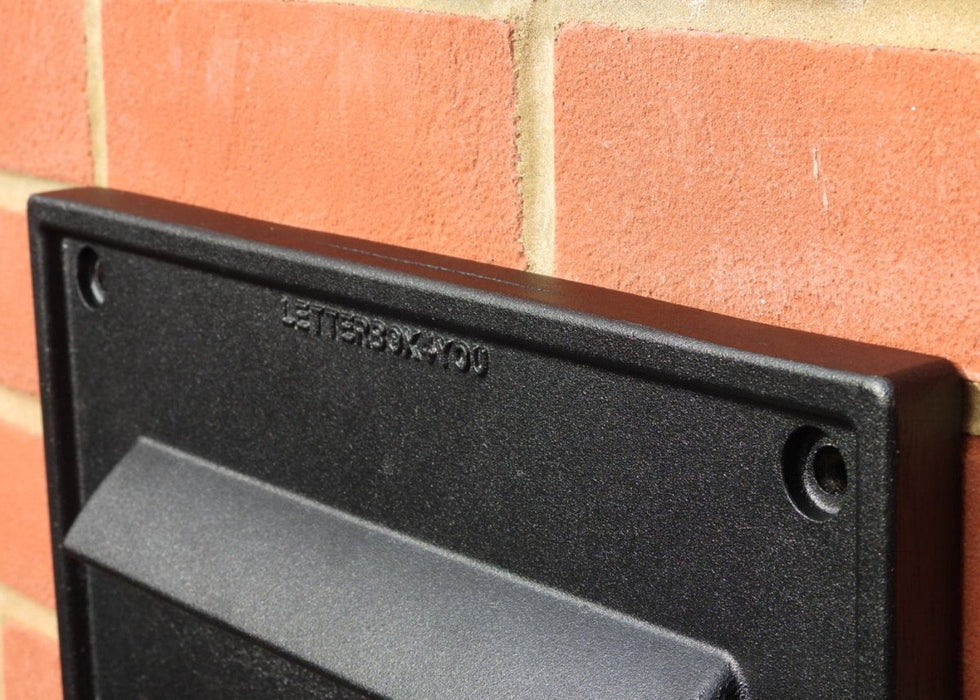 Through the Wall Post Box Cast Aluminium Rolle-Nero - Letterbox Supermarket