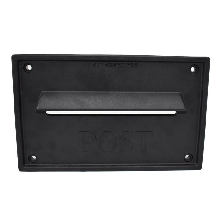 Through the Wall Post Box Cast Aluminium Rolle-Nero - Letterbox Supermarket