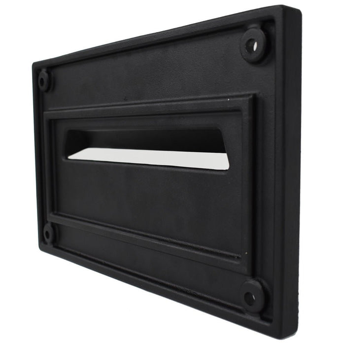 Through the Wall Post Box Cast Aluminium Rolle-Nero - Letterbox Supermarket