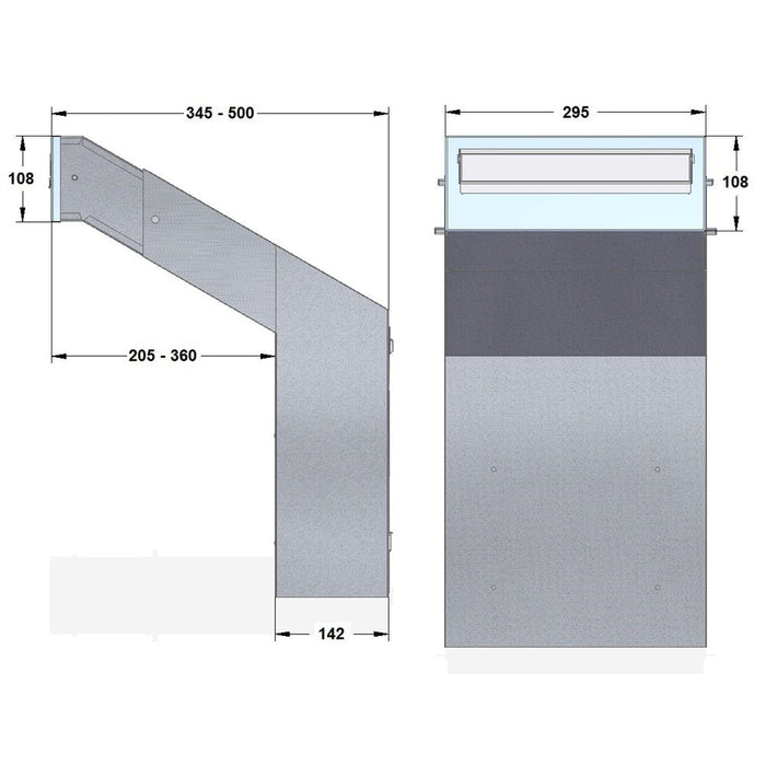 Through the Wall Post Box Cast Aluminium Rolle-Nero - Letterbox Supermarket