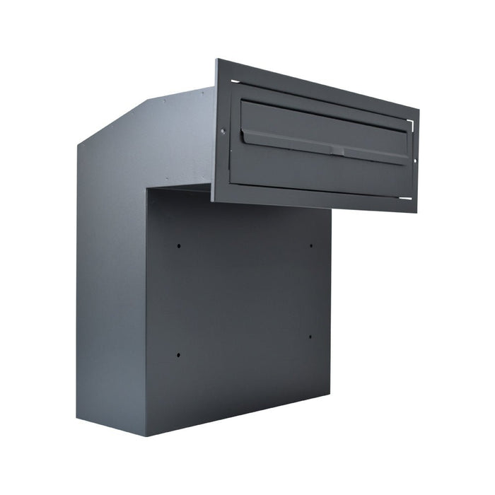 Through Wall Letter Chute Galvanised Steel Lockable W3-4 XL - Letterbox Supermarket