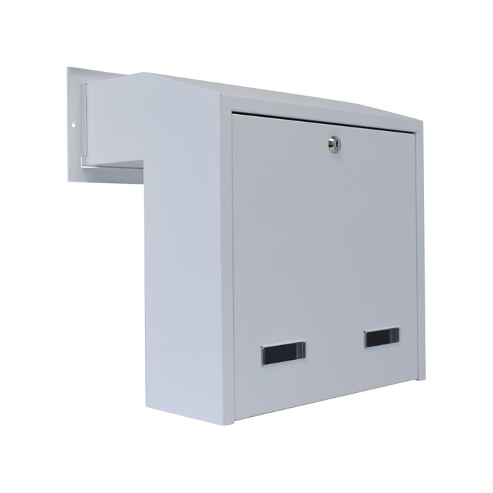 Through Wall Letter Chute Galvanised Steel Lockable W3-4 XL - Letterbox Supermarket