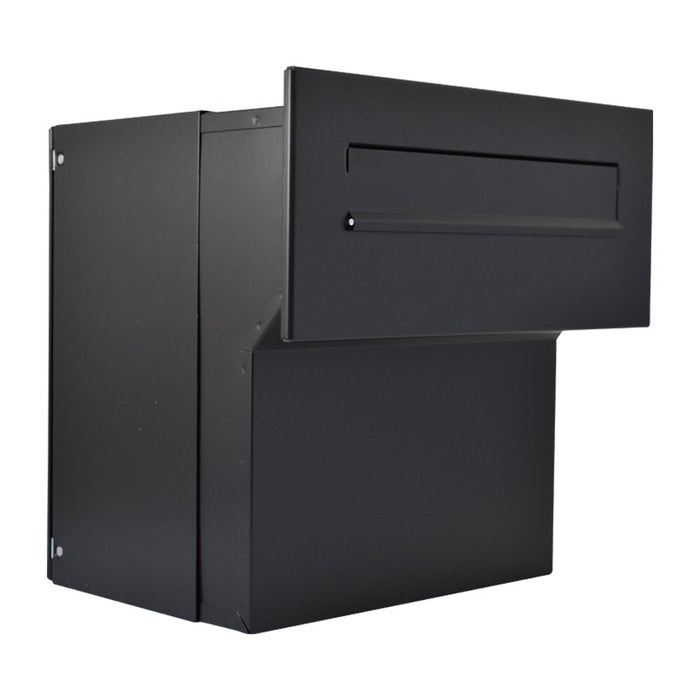 Through Wall Letter Chute Telescopic Black LFD-042 - Letterbox Supermarket