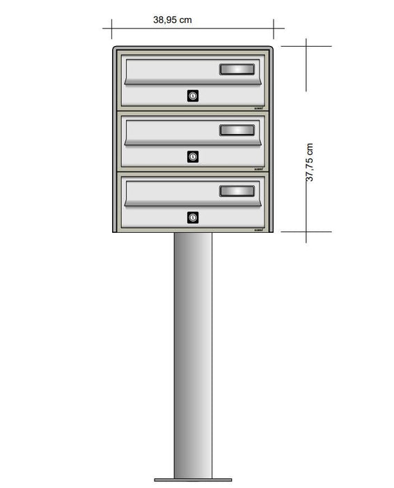 Tocco Di Italia Slim Free Standing Apartment Mailboxes - Letterbox Supermarket