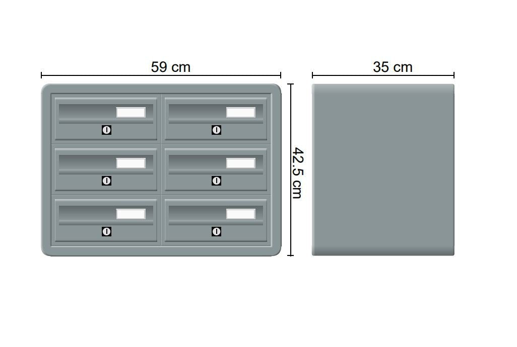 Wall Mounted Letterboxes for Flats Tocco Di Italia Modular 270 Anthracite Grey - Letterbox Supermarket