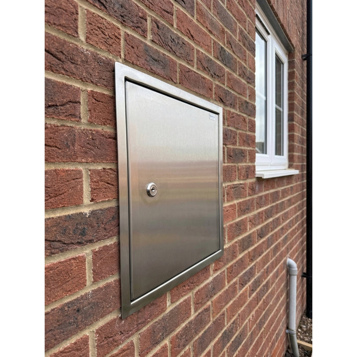 316L Lockable Stainless Steel Inspection Door Insulated Armaflex 19mm - Brushed Steel Finish