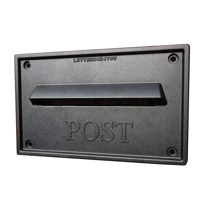 Nero Black Cast Aluminium Letter Plate for Wall, Fence or Gate Letterboxes
