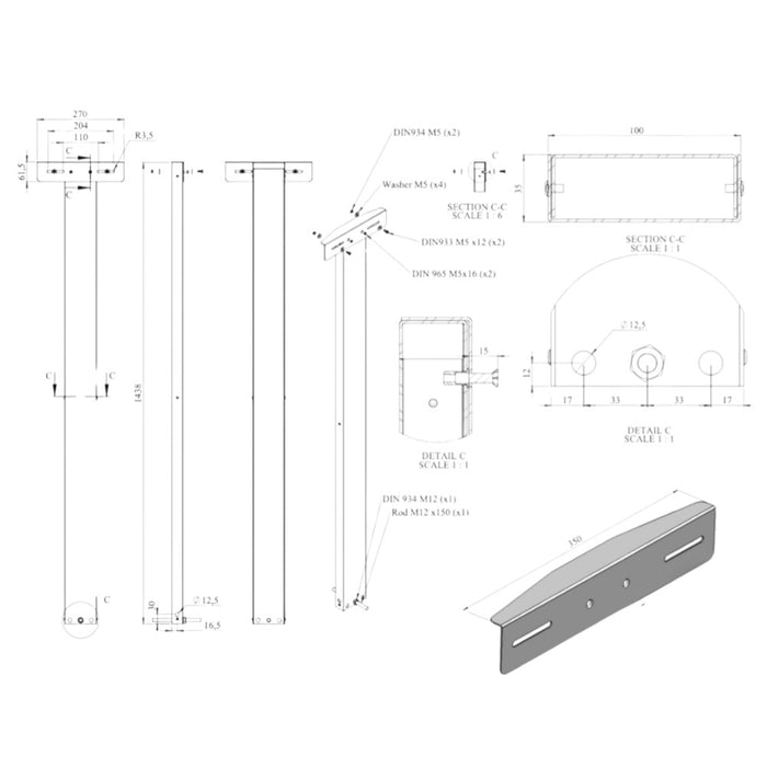 Modern External Lockable Free Standing Letterbox - Jackdaw