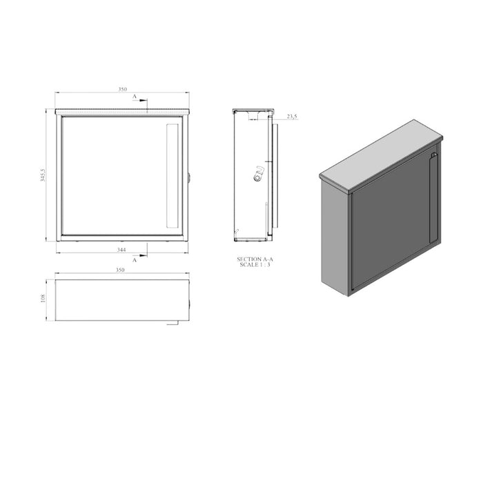 Modern External Lockable Free Standing Letterbox - Jackdaw