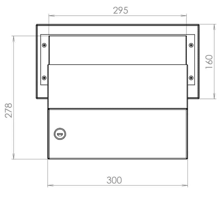 LDD-041 Metal Black Telescopic Through Wall Letterbox 230-390mm