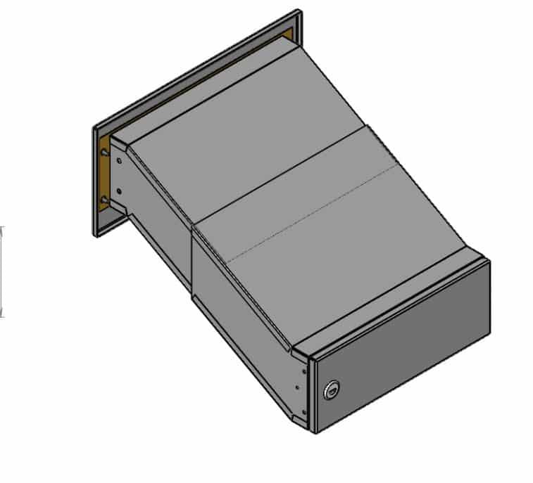 LDD-041 Telescopic Through Wall Letterbox 230-390mm – Powder Coated