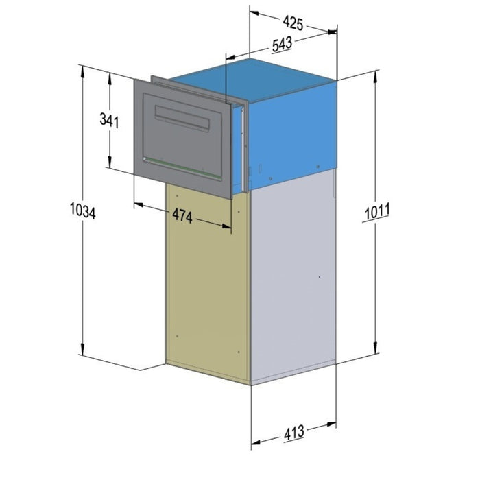 Gates and Fences and Side Panels Large Rear Access Parcel Box Adjustable 10–115mm – Epsilon GM