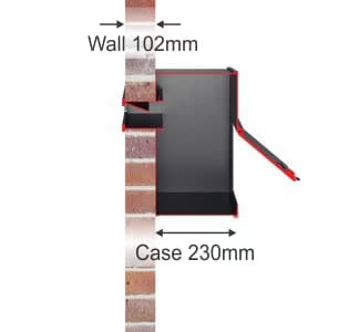 Stamford Through Wall Letterbox | Brass, Chrome or Black Finish