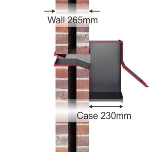 Stamford Through Wall Letterbox | Brass, Chrome or Black Finish
