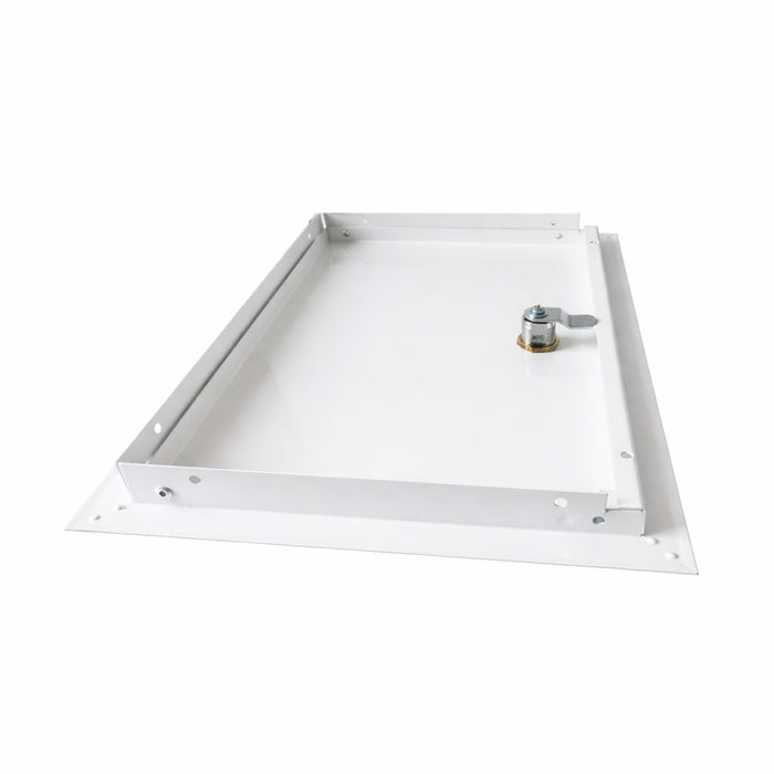 Metal Access Door Panel with Triangle Key Lock – Utility Service Hatch - White - 250x350mm