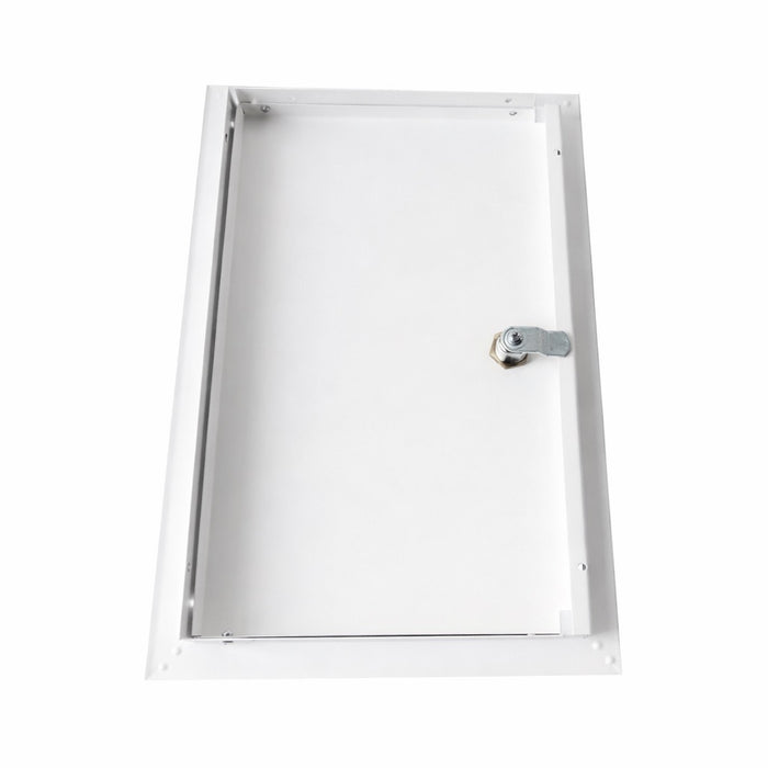 Metal Access Door Panel with Triangle Key Lock – Utility Service Hatch - White - 250x350mm