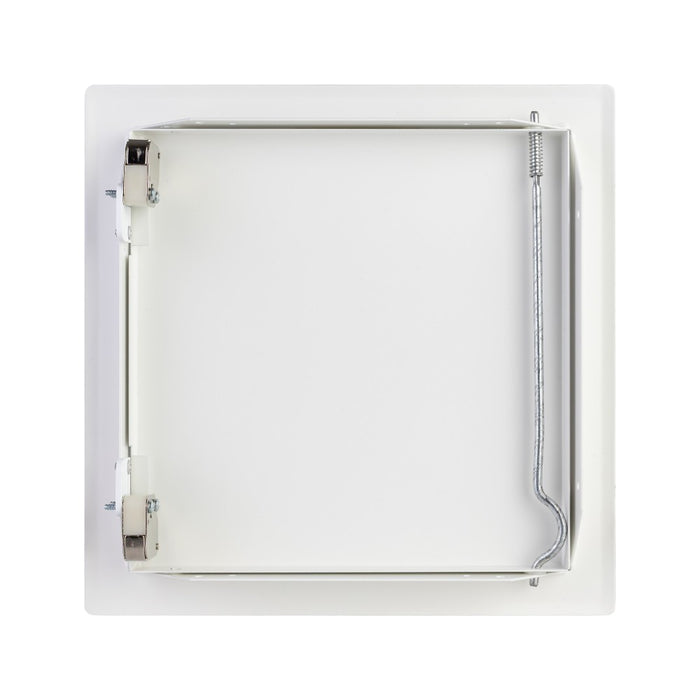 Metal Access Panel Push-to-Lock Inspection Door – White Square (Locking Mechanism)