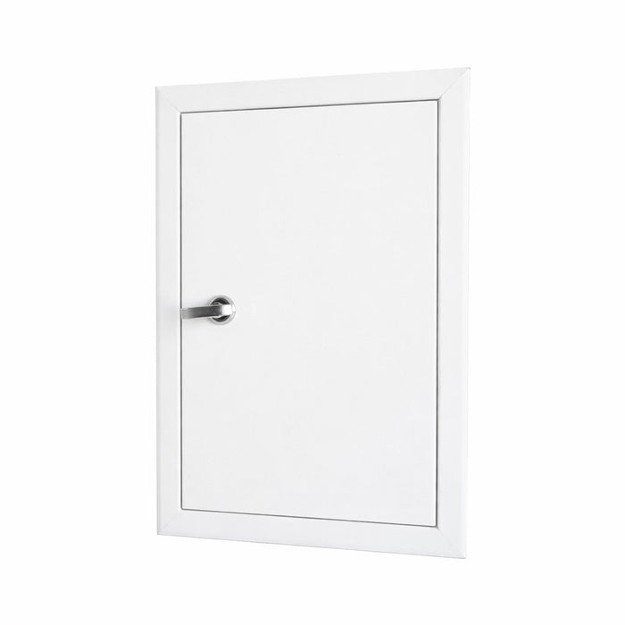 Metal Access Door Panel with Triangle Key Lock – Utility Service Hatch - White - 250x350mm