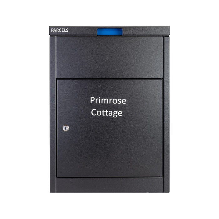 Modern Contemporary Wall Mounted Parcel Box - Parcel Pod 1 - Anthracite Grey - Personalised