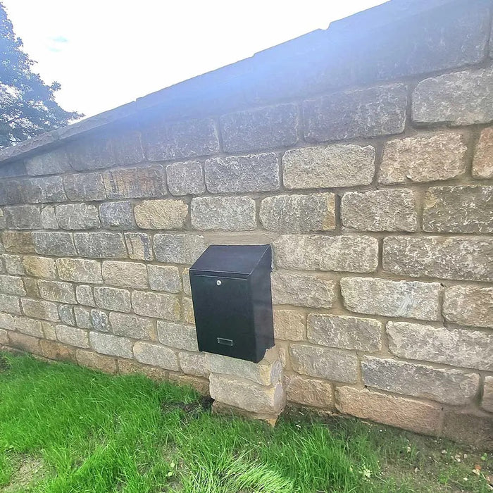 Through the Wall Post Box Cast Aluminium Rolle-Nero