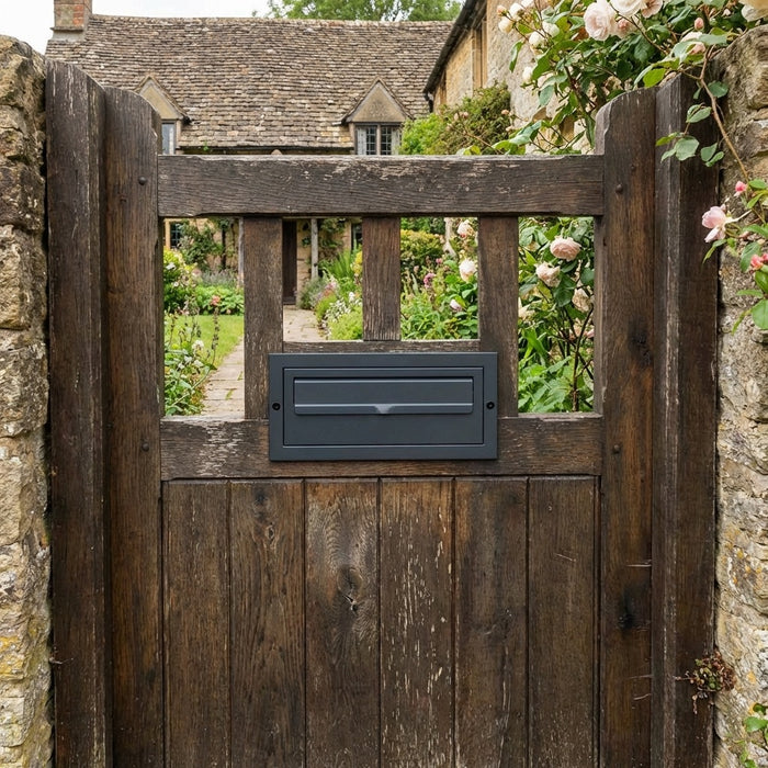 Lockable W3 - 1 Outdoor Mailbox with Rear Access for Fencing and Gates