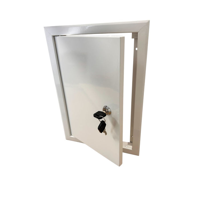 Quick Install Metal Access Panel – White with Lock and Keys