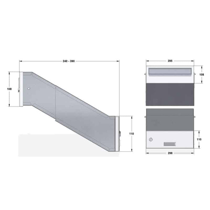 SM Through Wall Letterbox Locking Weatherproof Galvanised Steel