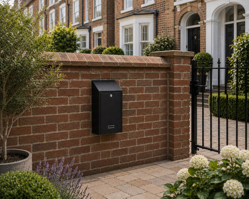 Through the Wall Post Box Cast Aluminium Rolle-Nero
