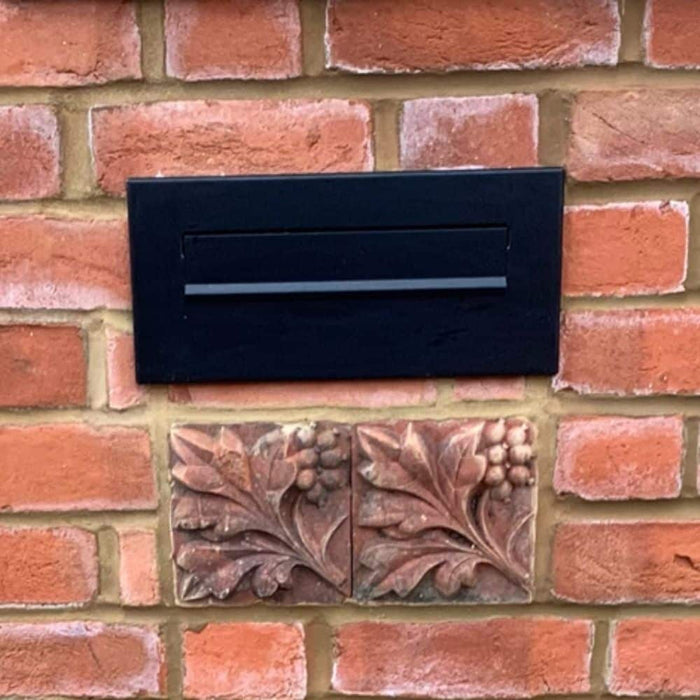 LDD-041 Metal Black Telescopic Through Wall Letterbox 230-390mm